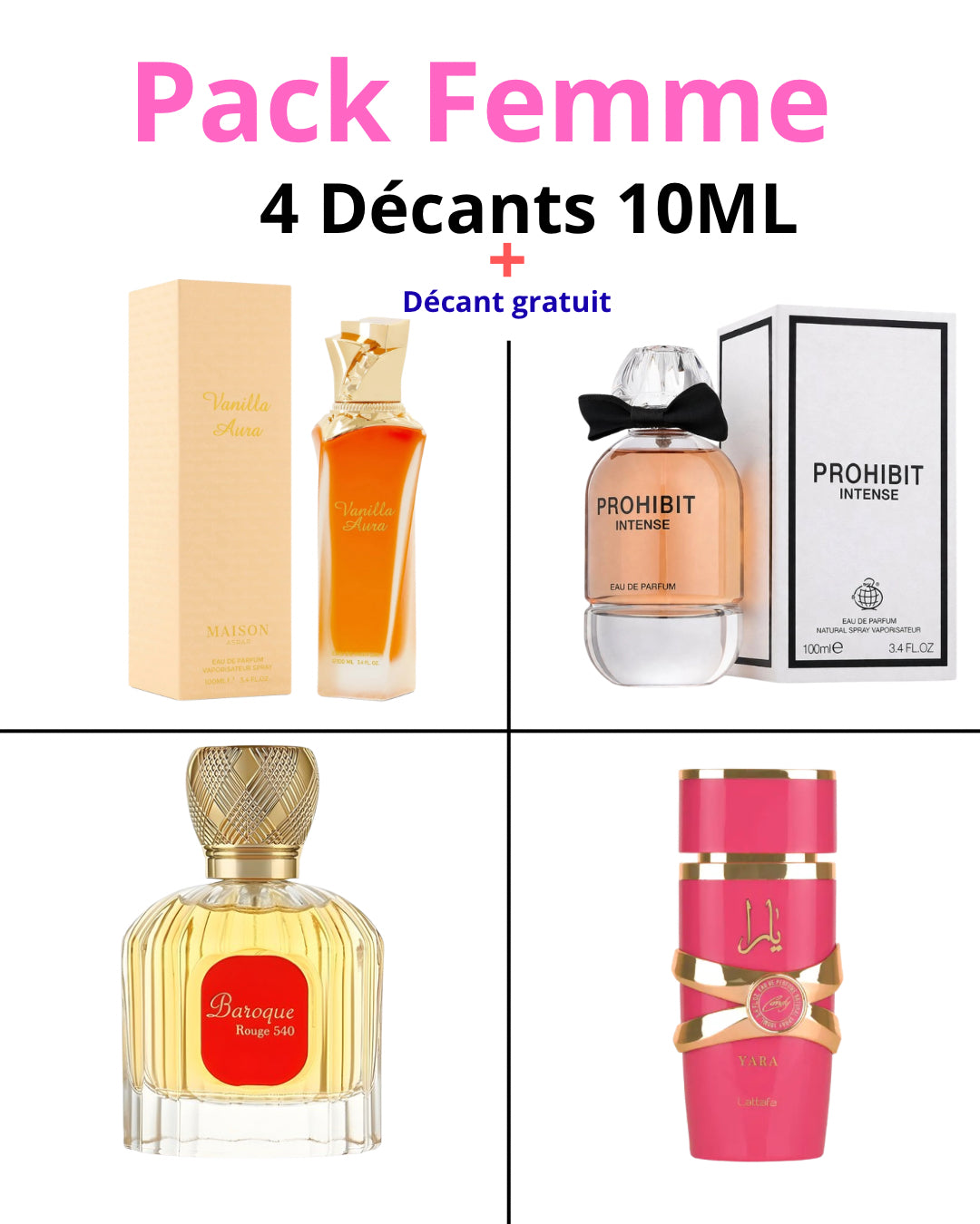 VANILLA AURA + La Rouge Baroque + Yara Candy + Prohibit Intense