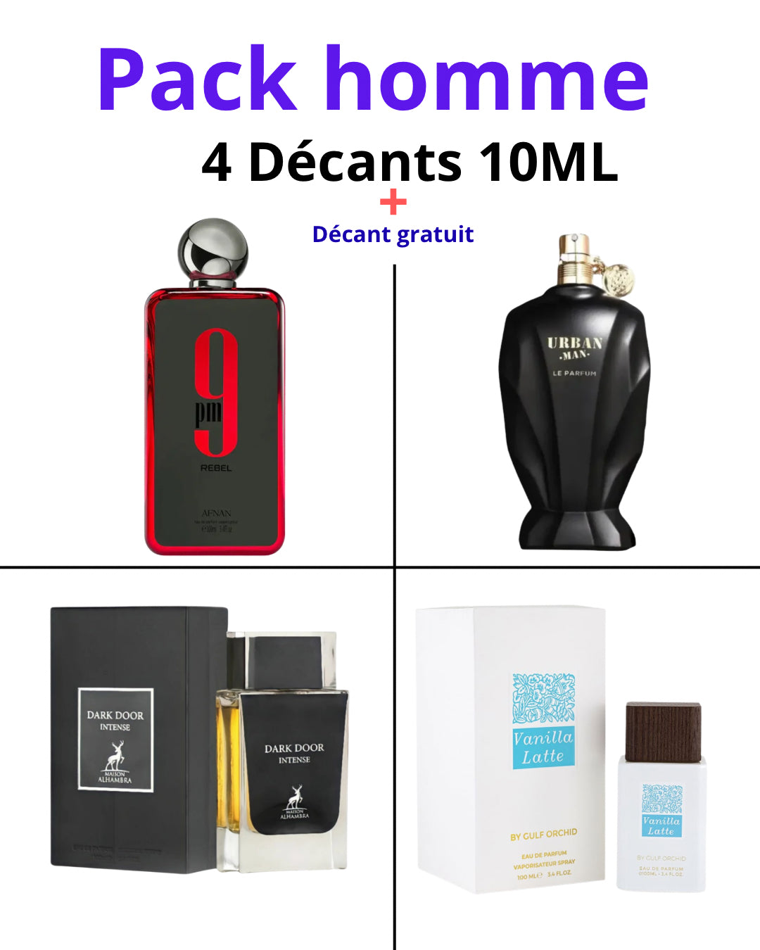 9PM REBEL +Urban man le parfum + DARK DOOR INTENSE +VANILLA LATTE